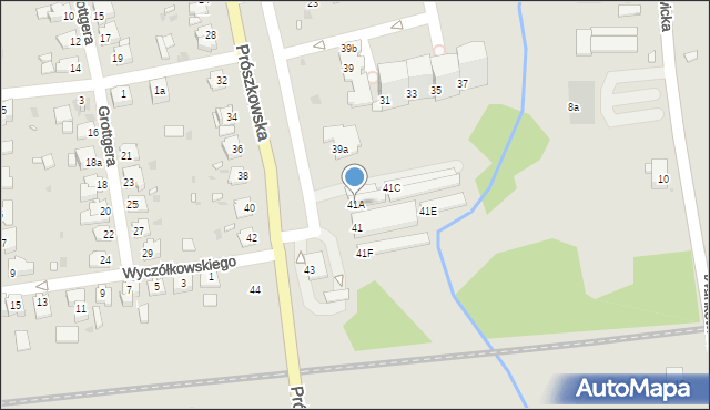 Opole, Prószkowska, 41A, mapa Opola