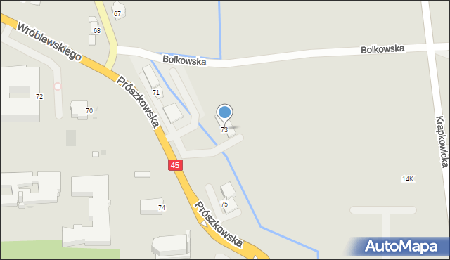 Opole, Prószkowska, 73, mapa Opola