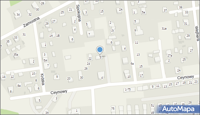 Orle, Prosta, 3, mapa Orle