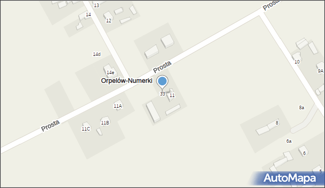 Orpelów, Prosta, 33, mapa Orpelów