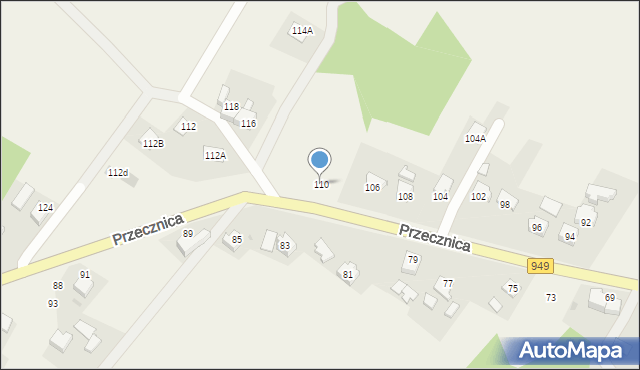 Osiek, Przecznica, 110, mapa Osiek