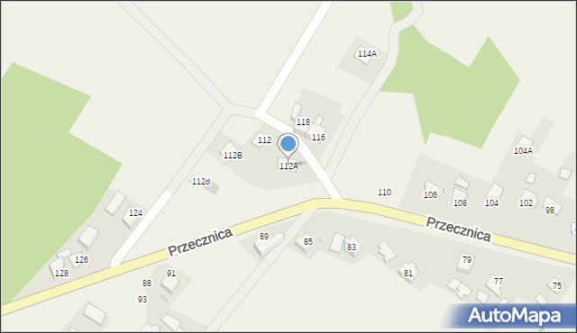 Osiek, Przecznica, 112A, mapa Osiek