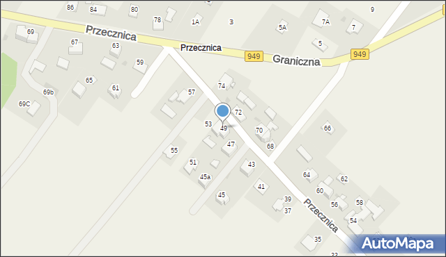 Osiek, Przecznica, 49, mapa Osiek