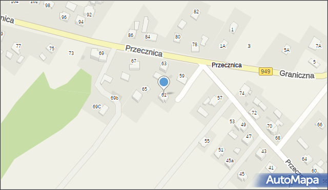 Osiek, Przecznica, 61, mapa Osiek