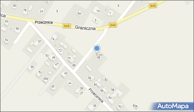 Osiek, Przecznica, 66a, mapa Osiek