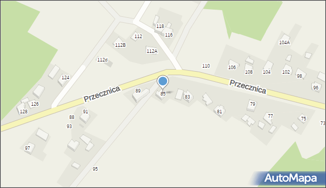 Osiek, Przecznica, 85, mapa Osiek