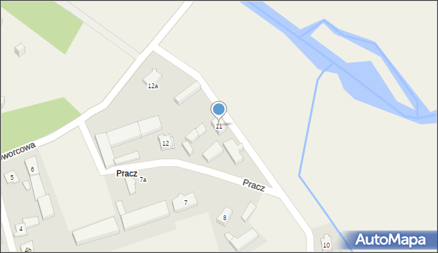 Osiek nad Notecią, Pracz, 11, mapa Osiek nad Notecią