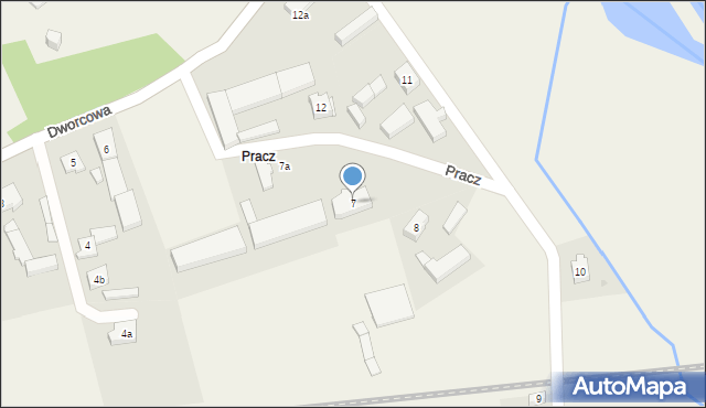 Osiek nad Notecią, Pracz, 7, mapa Osiek nad Notecią