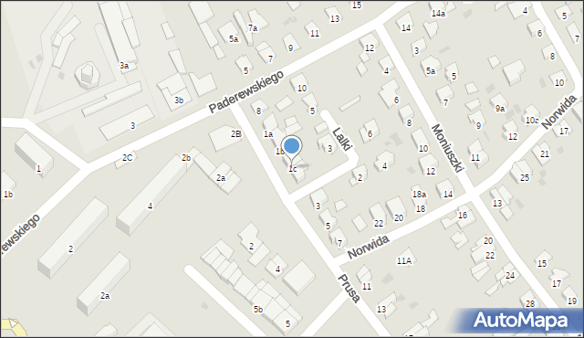 Ostróda, Prusa Bolesława, 1c, mapa Ostróda