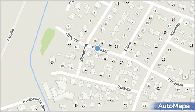 Ostrów Mazowiecka, Przyjaźni, 33, mapa Ostrów Mazowiecka