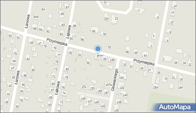 Ostrów Wielkopolski, Przymiejska, 37, mapa Ostrów Wielkopolski