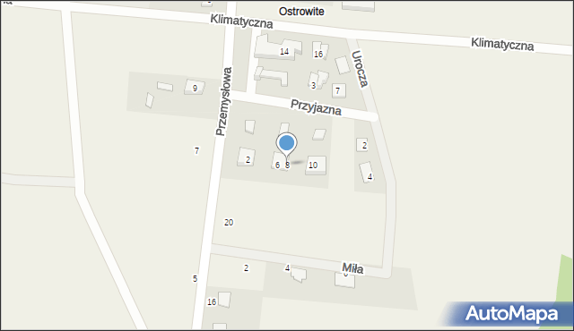 Ostrowite, Przyjazna, 8, mapa Ostrowite