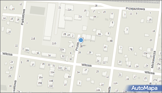 Ożarów Mazowiecki, Prusa Bolesława, 1B, mapa Ożarów Mazowiecki