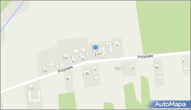 Ożarowice, Przysieki, 8, mapa Ożarowice