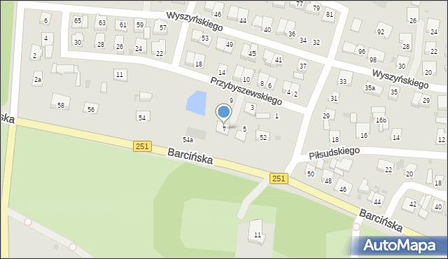 Pakość, Przybyszewskiego, 7, mapa Pakość