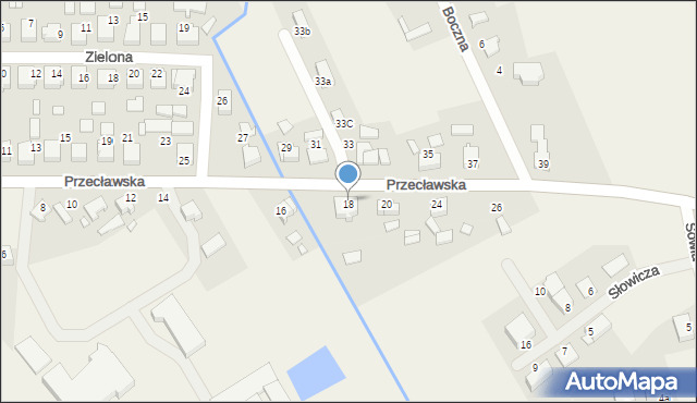 Pamiątkowo, Przecławska, 18, mapa Pamiątkowo