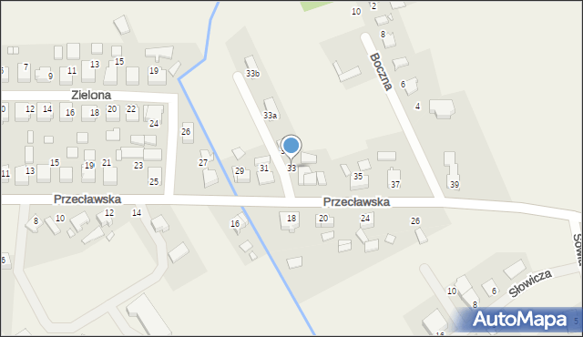 Pamiątkowo, Przecławska, 33, mapa Pamiątkowo