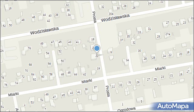 Pawłowice, Prosta, 22, mapa Pawłowice