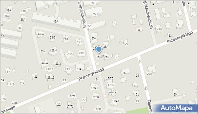 Piaseczno, Przesmyckiego, 25G, mapa Piaseczno