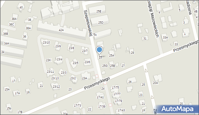 Piaseczno, Przesmyckiego, 25h, mapa Piaseczno