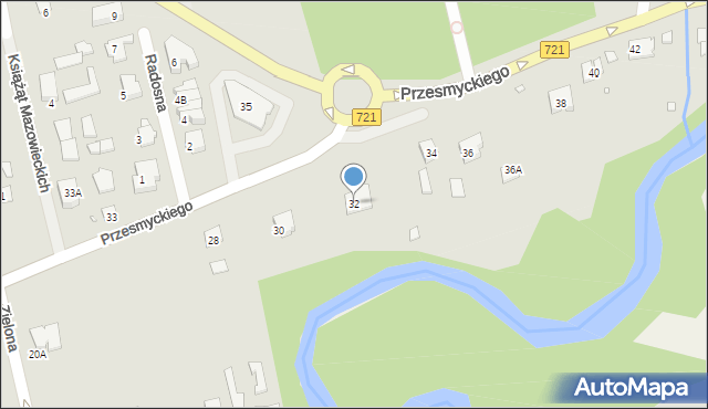 Piaseczno, Przesmyckiego, 32, mapa Piaseczno