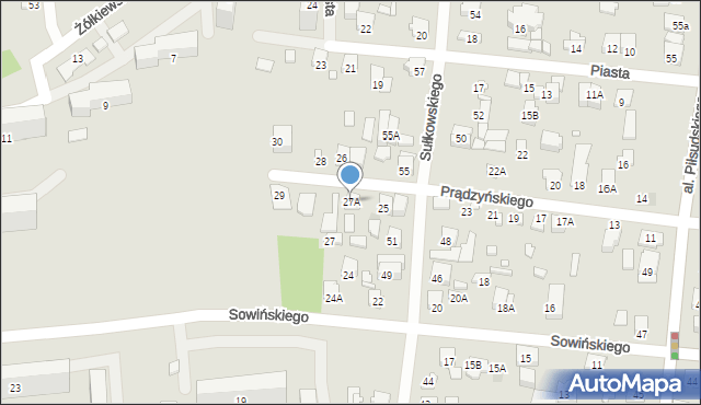 Piastów, Prądzyńskiego Ignacego, gen., 27A, mapa Piastów