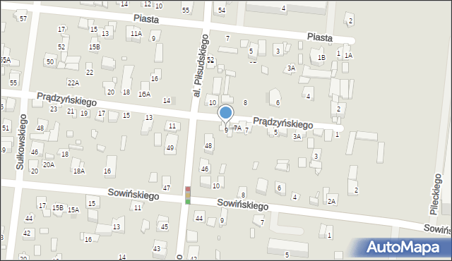 Piastów, Prądzyńskiego Ignacego, gen., 9, mapa Piastów
