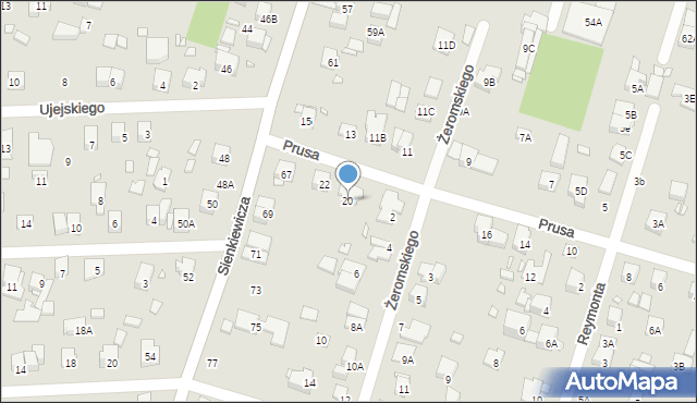 Piastów, Prusa Bolesława, 20, mapa Piastów