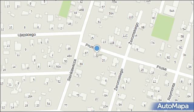 Piastów, Prusa Bolesława, 22, mapa Piastów