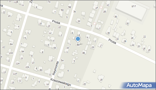 Piastów, Prusa Bolesława, 6A, mapa Piastów