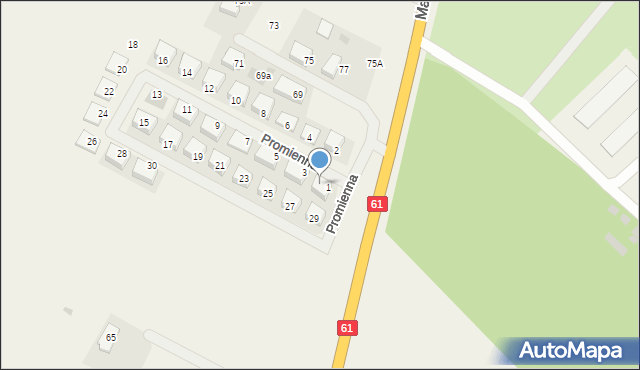 Piątnica Poduchowna, Promienna, 1a, mapa Piątnica Poduchowna