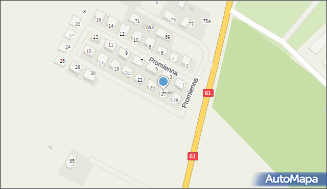 Piątnica Poduchowna, Promienna, 27, mapa Piątnica Poduchowna