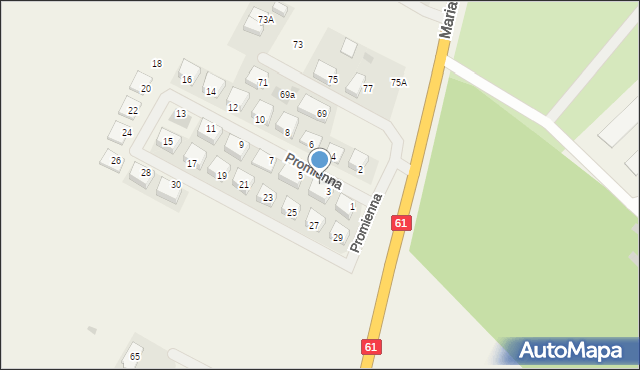 Piątnica Poduchowna, Promienna, 3a, mapa Piątnica Poduchowna