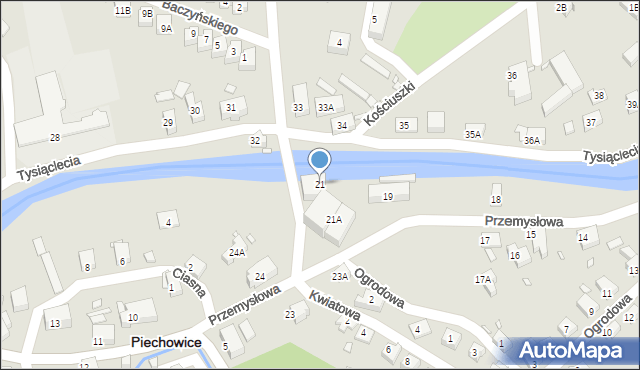 Piechowice, Przemysłowa, 21, mapa Piechowice