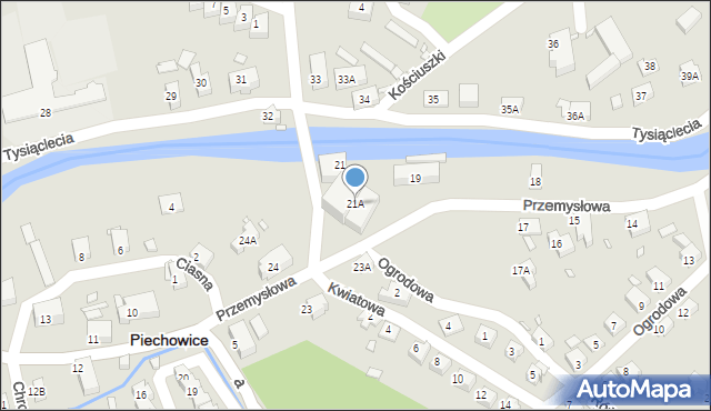 Piechowice, Przemysłowa, 21A, mapa Piechowice