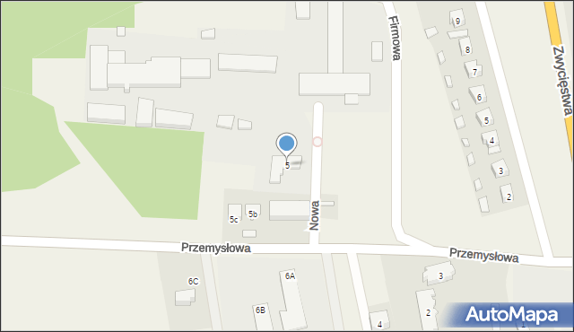 Piecki, Przemysłowa, 5, mapa Piecki