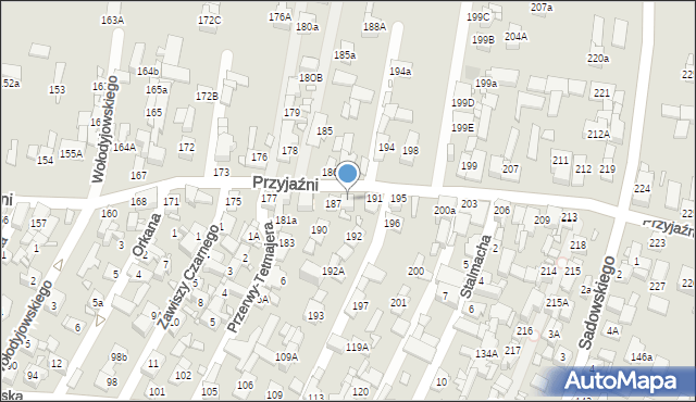 Piekary Śląskie, Przyjaźni, 189, mapa Piekary Śląskie