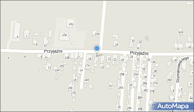 Piekary Śląskie, Przyjaźni, 19, mapa Piekary Śląskie