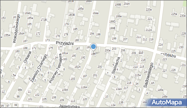 Piekary Śląskie, Przyjaźni, 196, mapa Piekary Śląskie