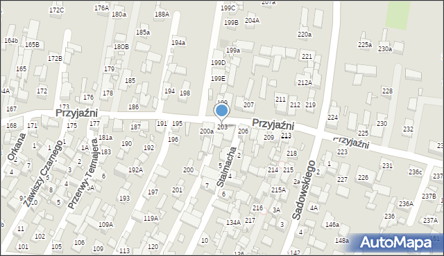 Piekary Śląskie, Przyjaźni, 203, mapa Piekary Śląskie