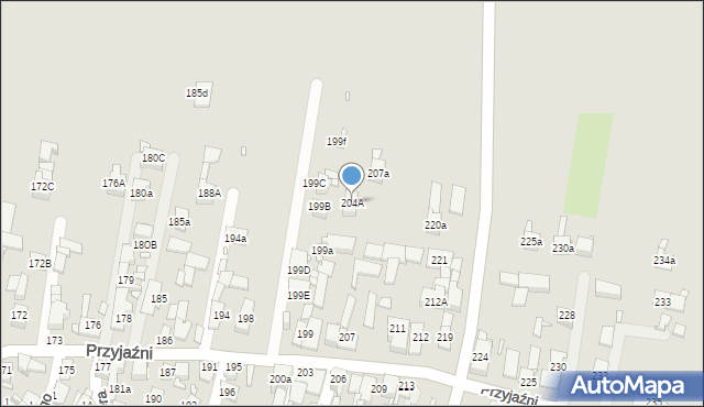 Piekary Śląskie, Przyjaźni, 204A, mapa Piekary Śląskie