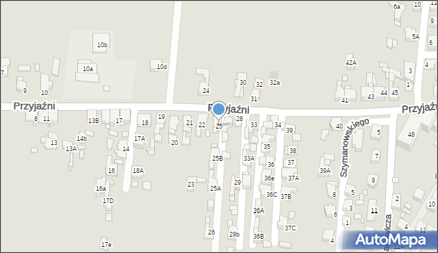 Piekary Śląskie, Przyjaźni, 25, mapa Piekary Śląskie