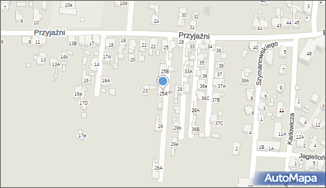 Piekary Śląskie, Przyjaźni, 25A, mapa Piekary Śląskie