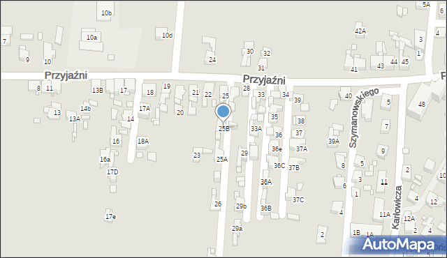 Piekary Śląskie, Przyjaźni, 25B, mapa Piekary Śląskie