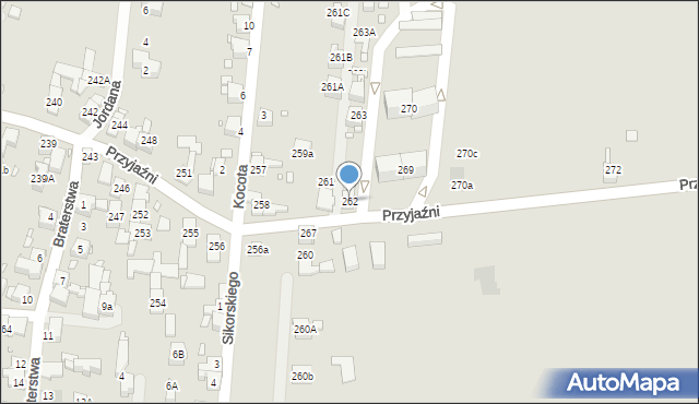 Piekary Śląskie, Przyjaźni, 262, mapa Piekary Śląskie