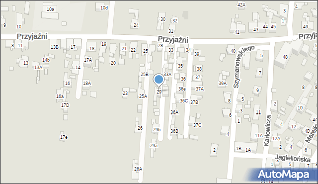 Piekary Śląskie, Przyjaźni, 29, mapa Piekary Śląskie