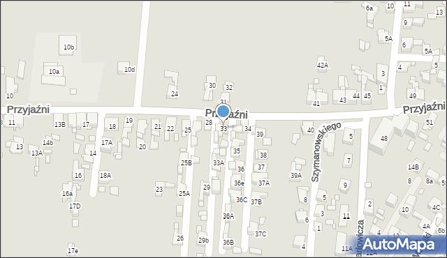Piekary Śląskie, Przyjaźni, 33, mapa Piekary Śląskie