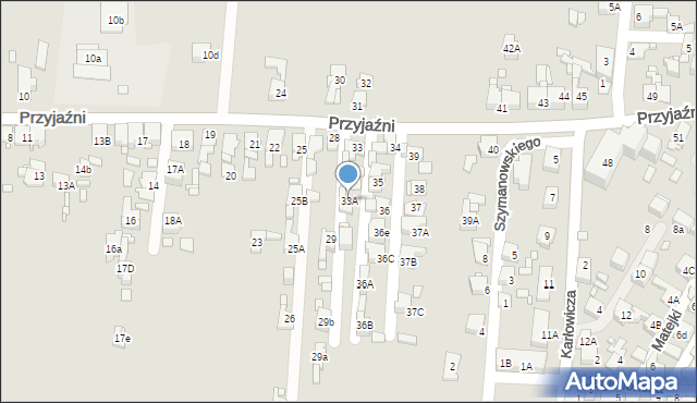 Piekary Śląskie, Przyjaźni, 33A, mapa Piekary Śląskie