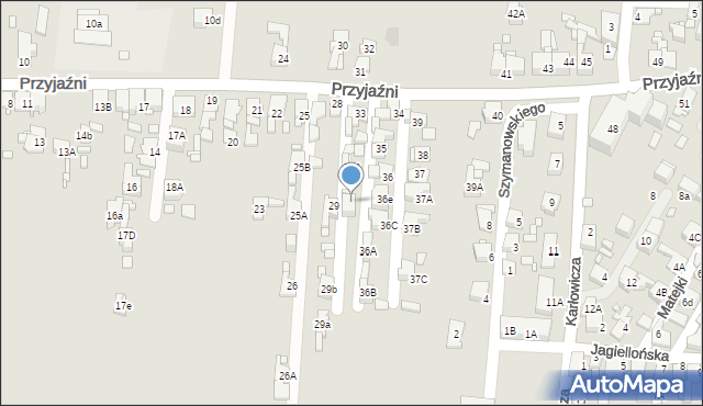 Piekary Śląskie, Przyjaźni, 33B, mapa Piekary Śląskie