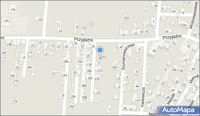 Piekary Śląskie, Przyjaźni, 38, mapa Piekary Śląskie